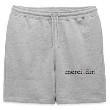 merci dir - 2 colors - Mens' Premium Organic Sweatshorts - heather grey - Front - AI Model Male 178 light (178cm)
