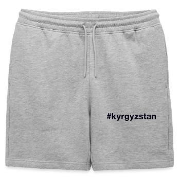 Kyryzstan Kyrgyzstan Hashtag - Mens' Premium Organic Sweatshorts - heather grey - Front - AI Model Male 178 light (178cm)