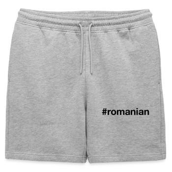 ROUMAIN Hashtag Rumänien Roumanie Rumänisch - Short de survêtement homme premium - gris chiné - Devant - AI Model Male 178 light (178cm)