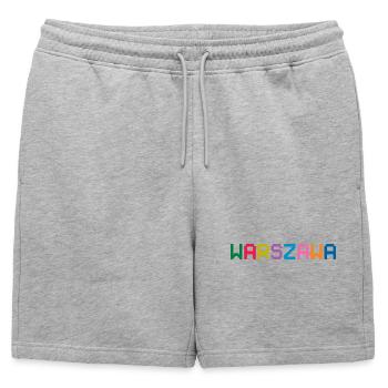 WARSZAWA Warsaw Warschau - Mens' Premium Organic Sweatshorts - heather grey - Front - AI Model Male 178 light (178cm)
