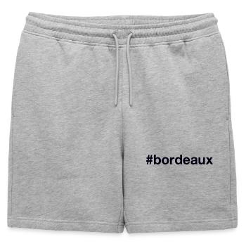 BORDEAUX Hashtag - Short de survêtement homme premium - gris chiné - Devant - AI Model Male 178 light (178cm)
