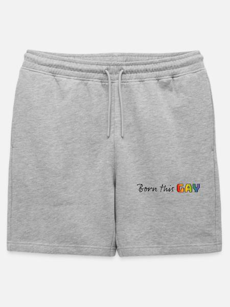 Rainbow né ce gay - Short de survêtement homme premium - gris chiné