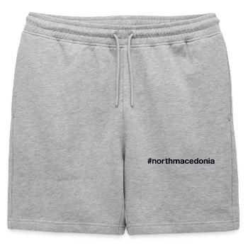 MACÉDOINE DU NORD Hashtag Nordmazedonien - Short de survêtement homme premium - gris chiné - Devant - AI Model Male 178 light (178cm)