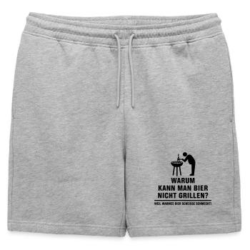 Pourquoi ne pas griller la bière? - Short de survêtement homme premium - gris chiné - Devant - AI Model Male 178 light (178cm)
