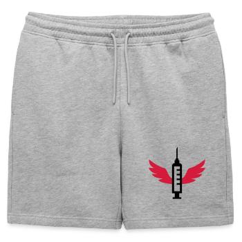 Infirmière / Infirmier / Hôpital / Médecine / - Short de survêtement homme premium - gris chiné - Devant - AI Model Male 178 light (178cm)