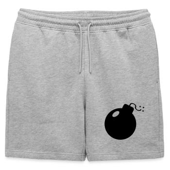 BOMB - Mens' Premium Organic Sweatshorts - heather grey - Front - AI Model Male 178 light (178cm)