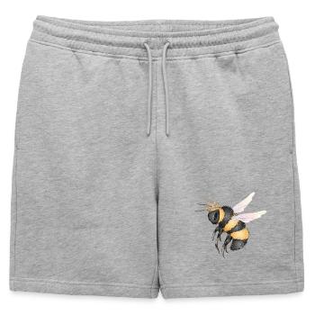 Dessin d’un bourdon volant avec couronne - Short de survêtement homme premium - gris chiné - Devant - AI Model Male 178 light (178cm)