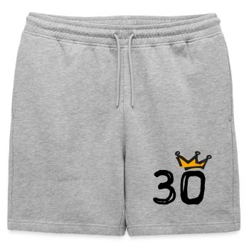 30th birthday Krone - Mens' Premium Organic Sweatshorts - heather grey - Front - AI Model Male 178 light (178cm)