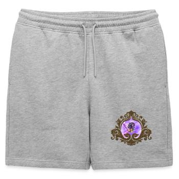 Cheval sauvage coloré élégant - Short de survêtement homme premium - gris chiné - Devant - AI Model Male 178 light (178cm)