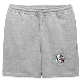Snowman in time! - Mens' Premium Organic Sweatshorts - heather grey - Front - AI Model Male 178 light (178cm)