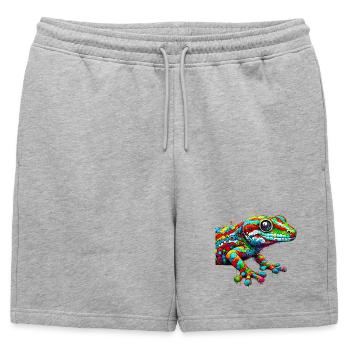 Gecko - Short de survêtement homme premium - gris chiné - Devant - AI Model Male 178 light (178cm)