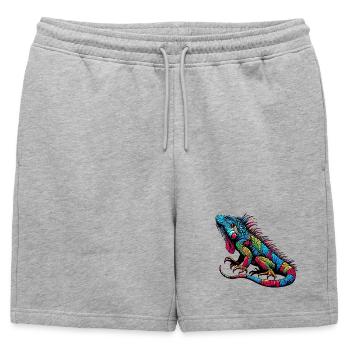 Iguane - Short de survêtement homme premium - gris chiné - Devant - AI Model Male 178 light (178cm)