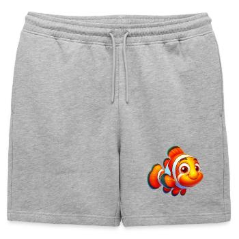 Poisson-clown - Short de survêtement homme premium - gris chiné - Devant - AI Model Male 178 light (178cm)