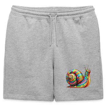 Snail - Mens' Premium Organic Sweatshorts - heather grey - Front - AI Model Male 178 light (178cm)