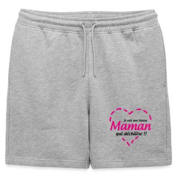 Je suis une future Maman qui déchiiire !! - Short de survêtement homme premium - gris chiné - Devant - AI Model Male 178 light (178cm)