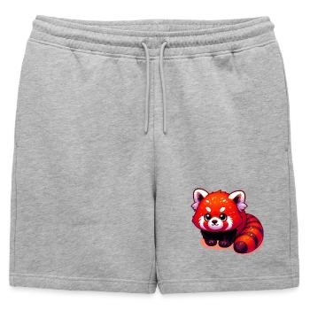 Petit panda - Short de survêtement homme premium - gris chiné - Devant - AI Model Male 178 light (178cm)