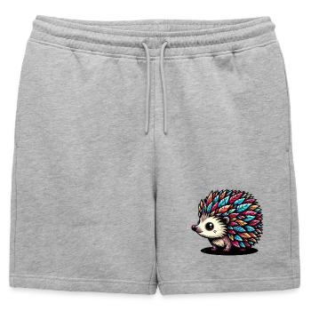 Hérisson - Short de survêtement homme premium - gris chiné - Devant - AI Model Male 178 light (178cm)