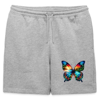 Papillon - Short de survêtement homme premium - gris chiné - Devant - AI Model Male 178 light (178cm)