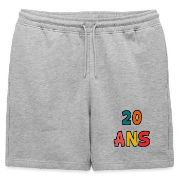 20. 20th ANNIVERSARY. 20 YEARS ANNIVERSARY. 20 YEARS. - Mens' Premium Organic Sweatshorts - heather grey - Front - AI Model Male 178 light (178cm)
