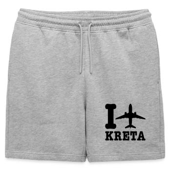 Vacances Crète - Short de survêtement homme premium - gris chiné - Devant - AI Model Male 178 light (178cm)