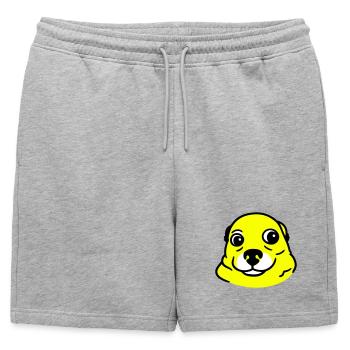 Chien anxieux dans le style Pop Art - Short de survêtement homme premium - gris chiné - Devant - AI Model Male 178 light (178cm)