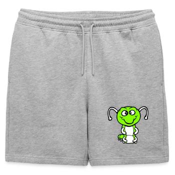 Caterpillar Friendly sweet lovely smiles happy Comic - Mens' Premium Organic Sweatshorts - heather grey - Front - AI Model Male 178 light (178cm)