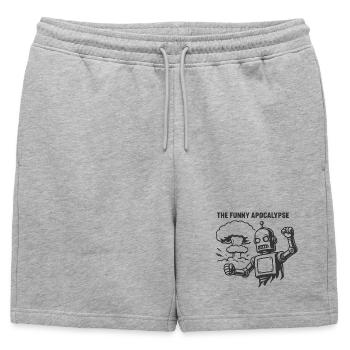 L’apocalypse amusante avec un robot rétro - Short de survêtement homme premium - gris chiné - Devant - AI Model Male 178 light (178cm)