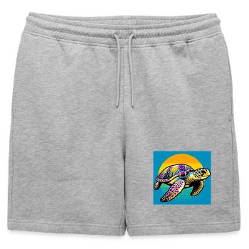 tortue - Short de survêtement homme premium - gris chiné - Devant - AI Model Male 178 light (178cm)