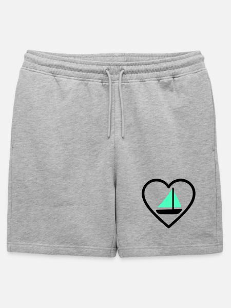 Cuore Vela – Passione Navigazione - Mens' Premium Organic Sweatshorts - heather grey