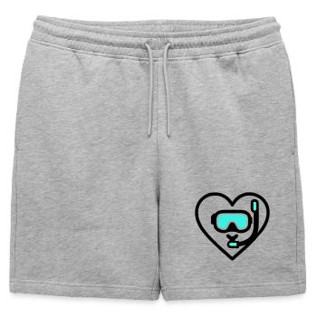 Plongée cardiaque – Passion pour la mer - Short de survêtement homme premium - gris chiné - Devant - AI Model Male 178 light (178cm)