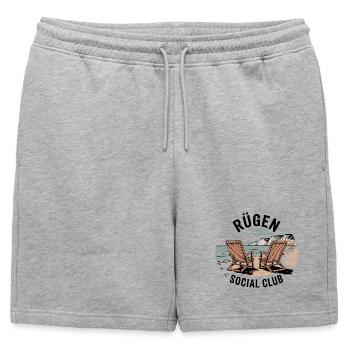 Vacances à Rügen : plage de voyage en mer Baltique - Short de survêtement homme premium - gris chiné - Devant - AI Model Male 178 light (178cm)