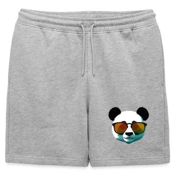Dégradé de panda avec lunettes de soleil - Short de survêtement homme premium - gris chiné - Devant - AI Model Male 178 light (178cm)