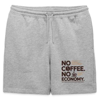 Pas de café, pas d’économie - Business Kaffee - Short de survêtement homme premium - gris chiné - Devant - AI Model Male 178 light (178cm)