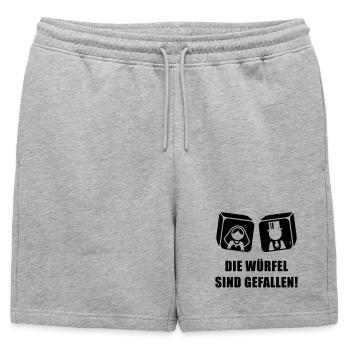 Les dés sont jetés! Enterrement de vie de garçon Mariée et marié B - Short de survêtement homme premium - gris chiné - Devant - AI Model Male 178 light (178cm)