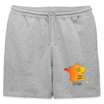 Peace_and_France_contour_meteo - Short de survêtement homme premium - gris chiné - Devant - AI Model Male 178 light (178cm)
