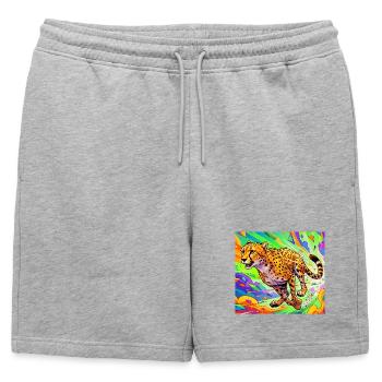 guépard - Short de survêtement homme premium - gris chiné - Devant - AI Model Male 178 light (178cm)
