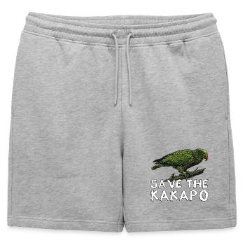 Save The Kakapo New Zealand - Mens' Premium Organic Sweatshorts - heather grey - Front - AI Model Male 178 light (178cm)