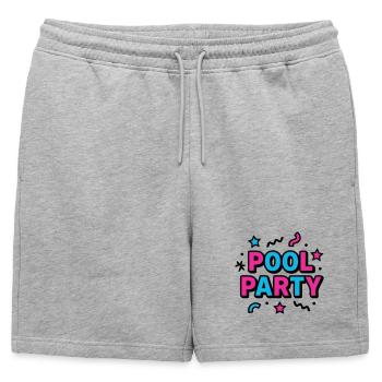 Lettrage des fêtes à la piscine des années 90 - Short de survêtement homme premium - gris chiné - Devant - AI Model Male 178 light (178cm)