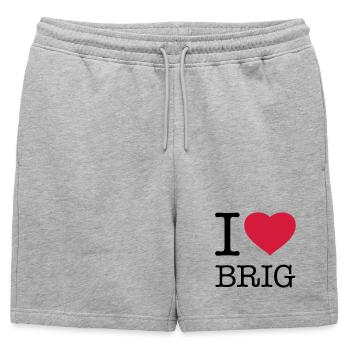 J’AIME BRIGUE - Short de survêtement homme premium - gris chiné - Devant - AI Model Male 178 light (178cm)
