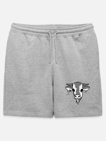 Kuh - Männer Premium Organic Sweatshorts - Grau meliert