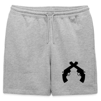 Policier / Police / Justice / Crime - Short de survêtement homme premium - gris chiné - Devant - AI Model Male 178 light (178cm)