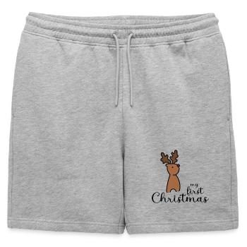 Mon premier design de Noël - Short de survêtement homme premium - gris chiné - Devant - AI Model Male 178 light (178cm)