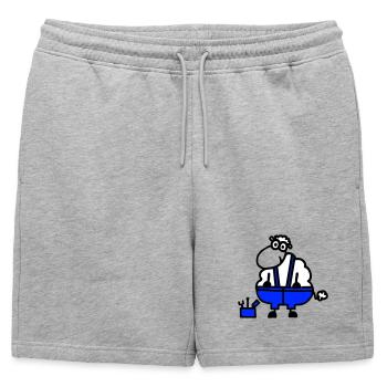 Mouton d’artisan, héros du travail - Short de survêtement homme premium - gris chiné - Devant - AI Model Male 178 light (178cm)