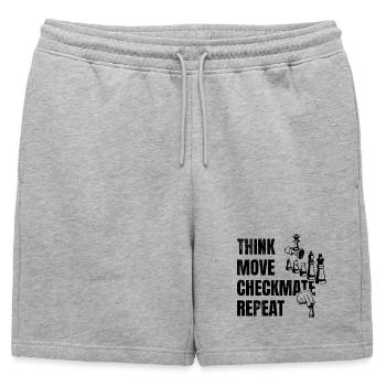 Funny Chess Player Quote - Mens' Premium Organic Sweatshorts - heather grey - Front - AI Model Male 178 light (178cm)