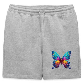 Papillon Van Gogh - Short de survêtement homme premium - gris chiné - Devant - AI Model Male 178 light (178cm)