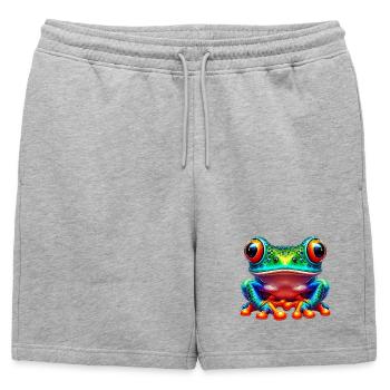 Grenouille - Short de survêtement homme premium - gris chiné - Devant - AI Model Male 178 light (178cm)