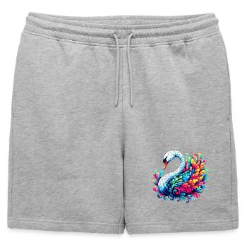 Swan - Mens' Premium Organic Sweatshorts - heather grey - Front - AI Model Male 178 light (178cm)