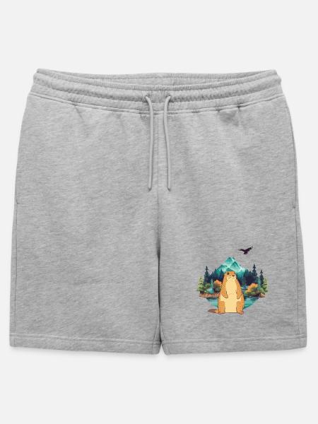Murmeltier - Männer Premium Organic Sweatshorts - Grau meliert