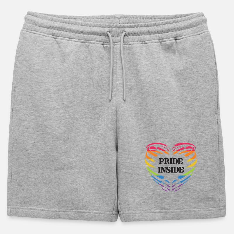 LGBT Pride Monat - Pride Inside - Männer Premium Organic Sweatshorts - Grau meliert