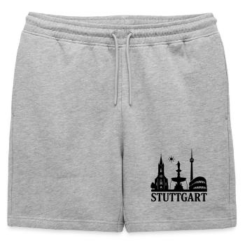 Stuttgart Silhouette Landmark - Short de survêtement homme premium - gris chiné - Devant - AI Model Male 178 light (178cm)